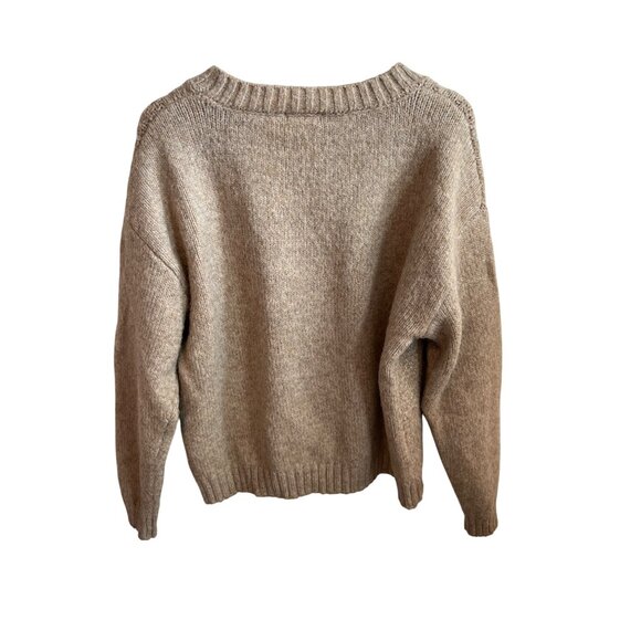 Max Studio Cable Knit Sweater Women's Size L Tan Pullover Top - Picture 4 of 4